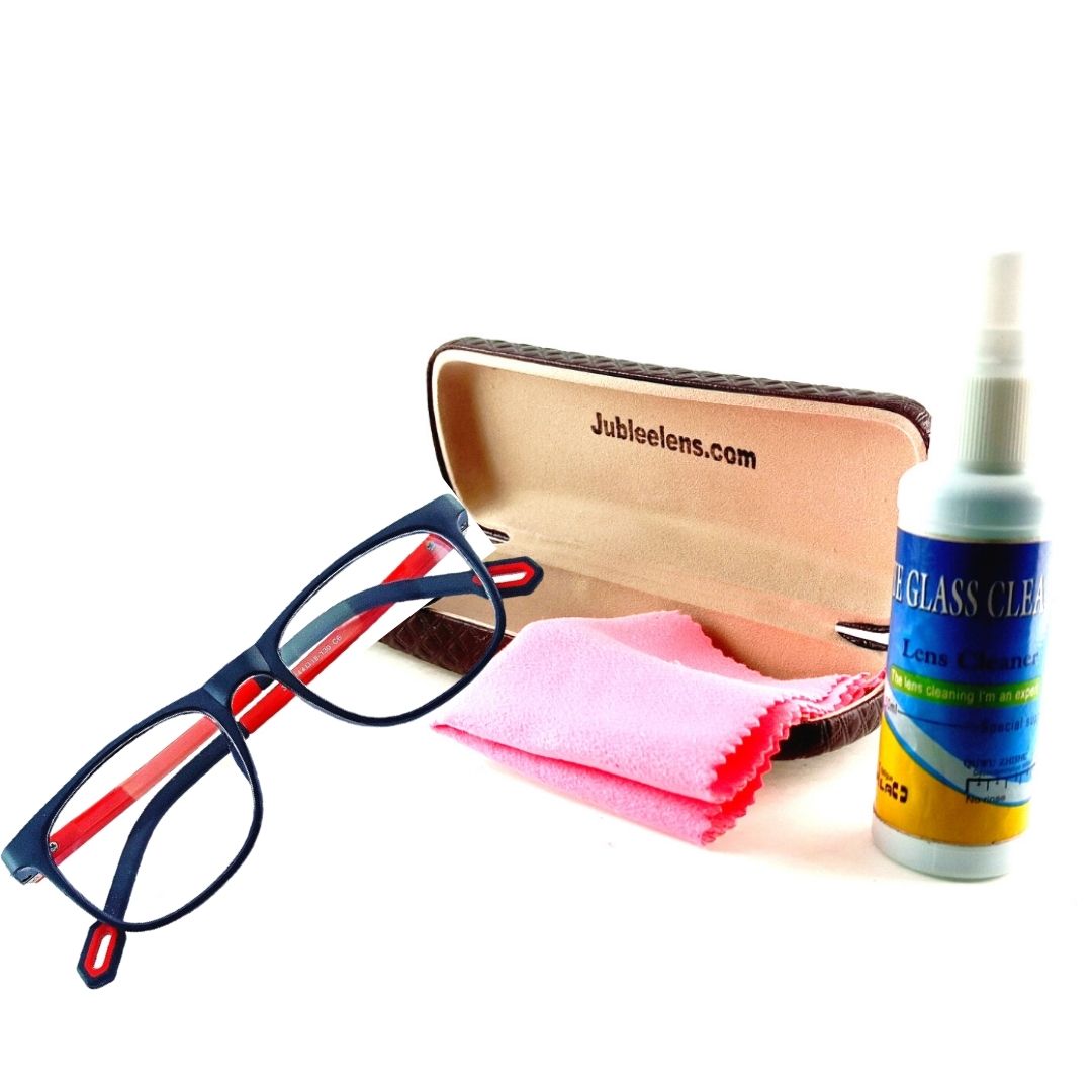 Blue Rectangular Jubleelens® frames Kids Frame wit Eye Protection