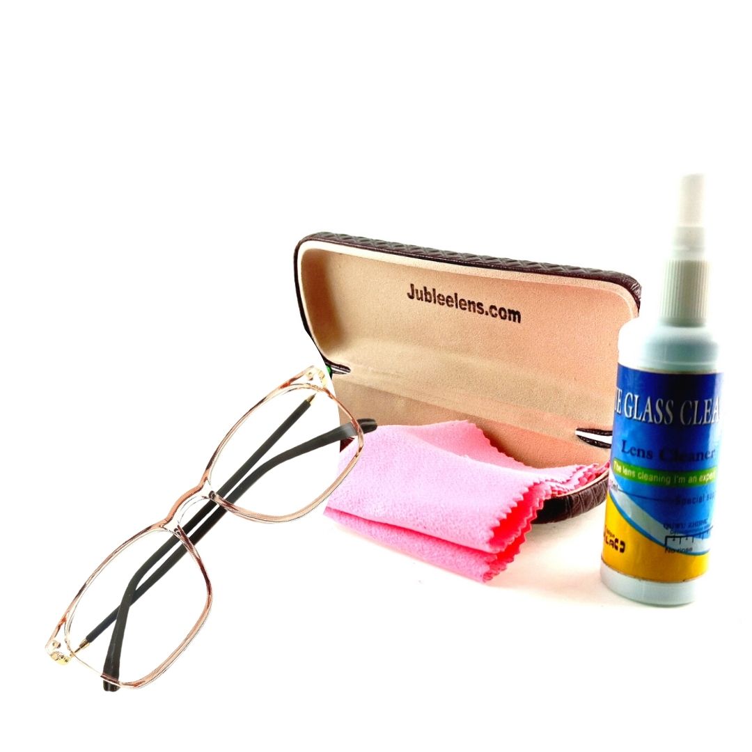 Square Transparent Pink Jubleelens® Frames Blue Blocker NO Power Spectacles with for Eye Protection