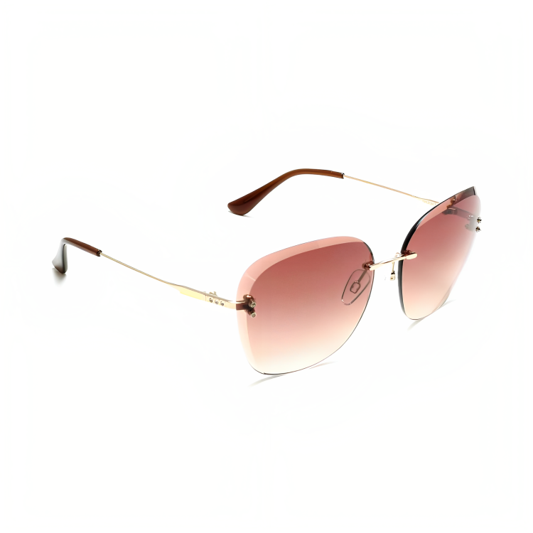 Jubleelens - Square Sunglasses - Retro Glamour Light Brown Shade with UV Protection