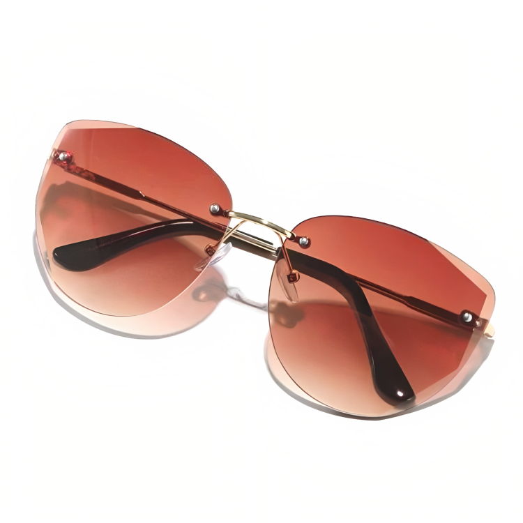 Jubleelens - Square Sunglasses - Retro Glamour Light Brown Shade with UV Protection