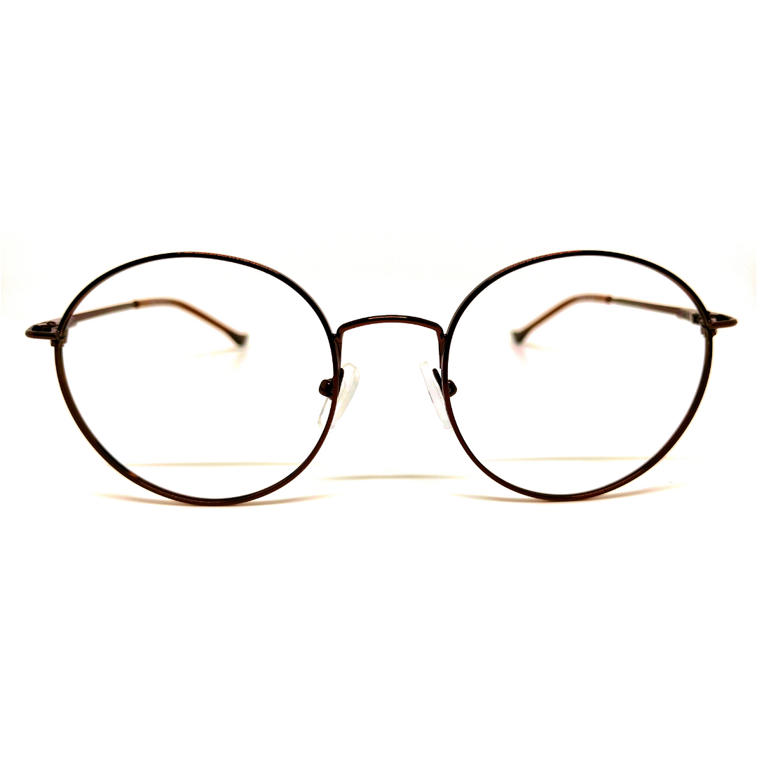 Round brown top glasses frames