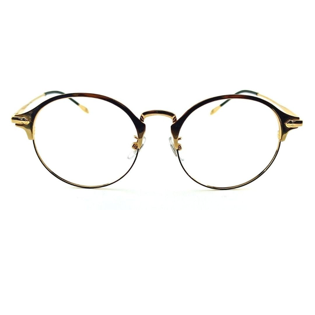 Metal Gold Round Full Rim Frame For Unisex
