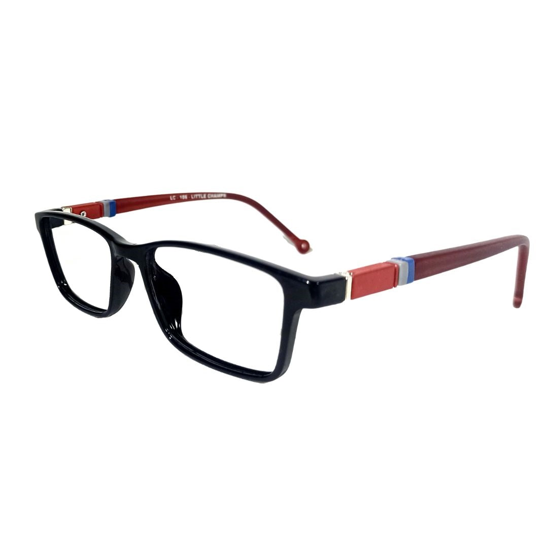 Black Red Rectangular Jubleelens® For Kids Frames- LC-106