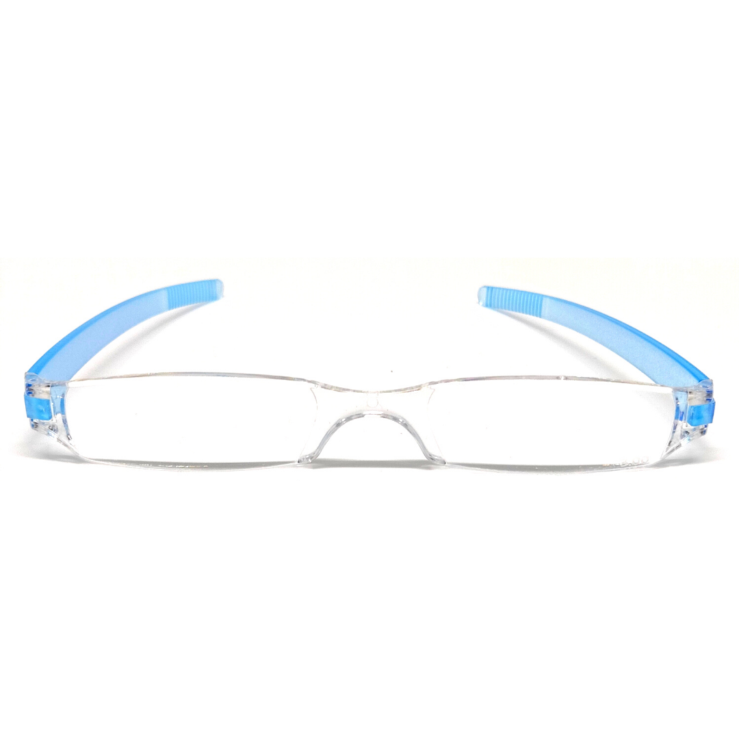 Jubleelens Transparent Blue Rectangle READERS Reading Eyeglasses- Best Reading Experience to Power)