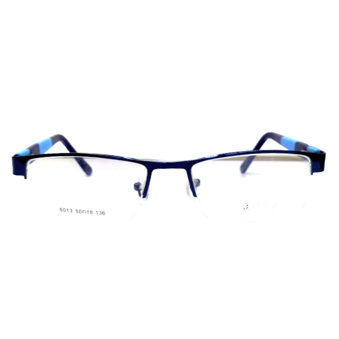 Stylish Blue Black Metal Half Frame 5013