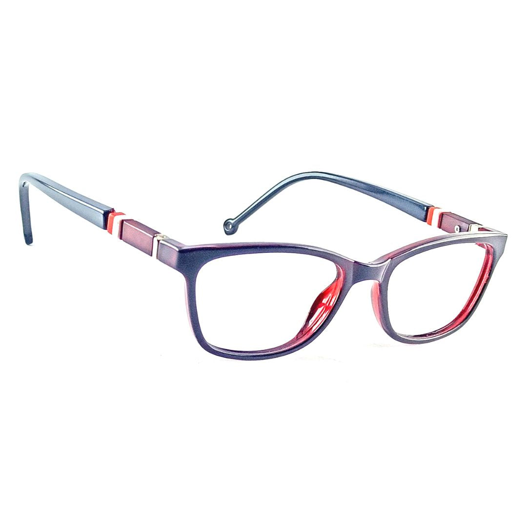 Dark Red Rectangular Jubleelens® Frame Kids- Little Champ