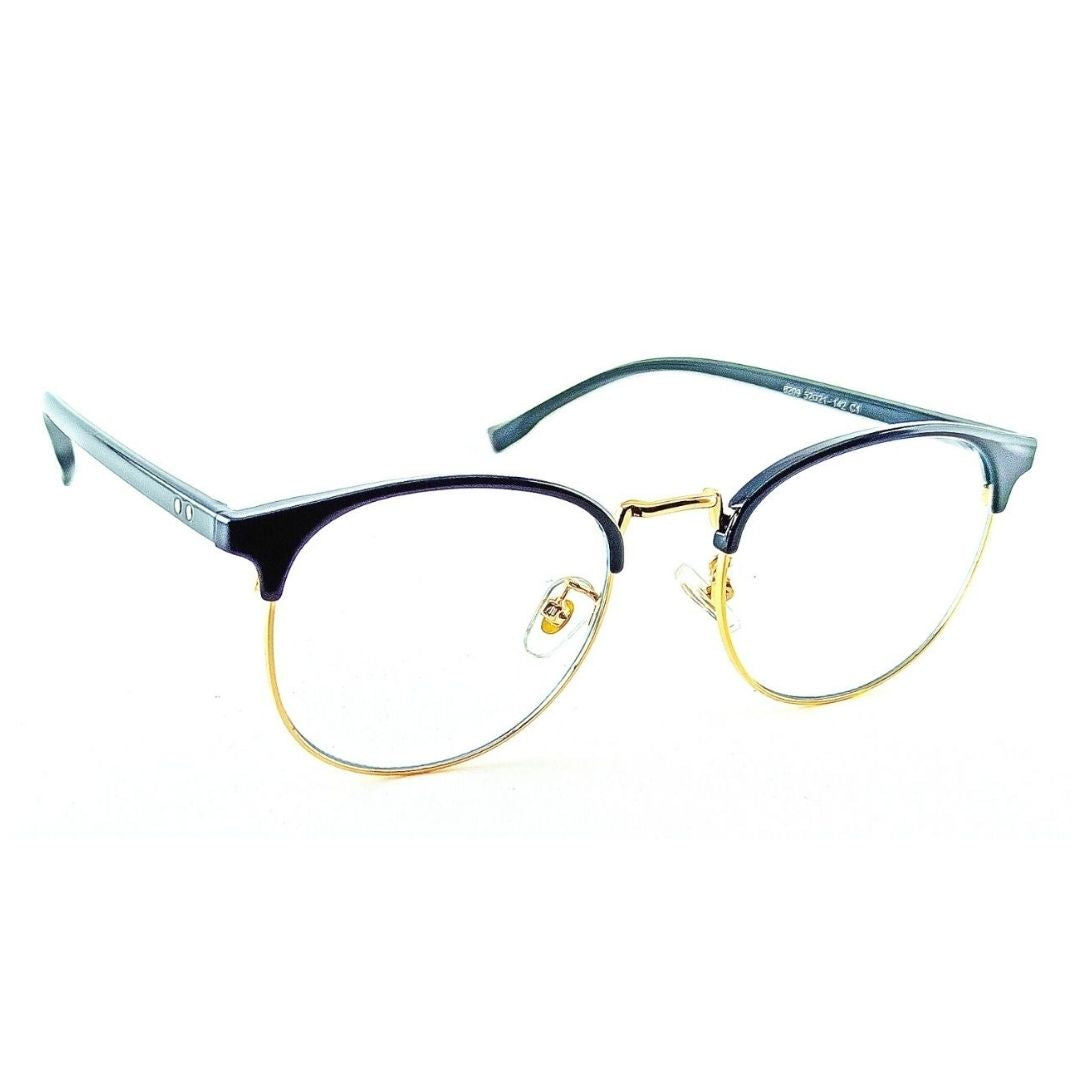 Gold Black Round Jubleelens® Frames Blue Blocker Zero Power Spectacles with for Eye Protection