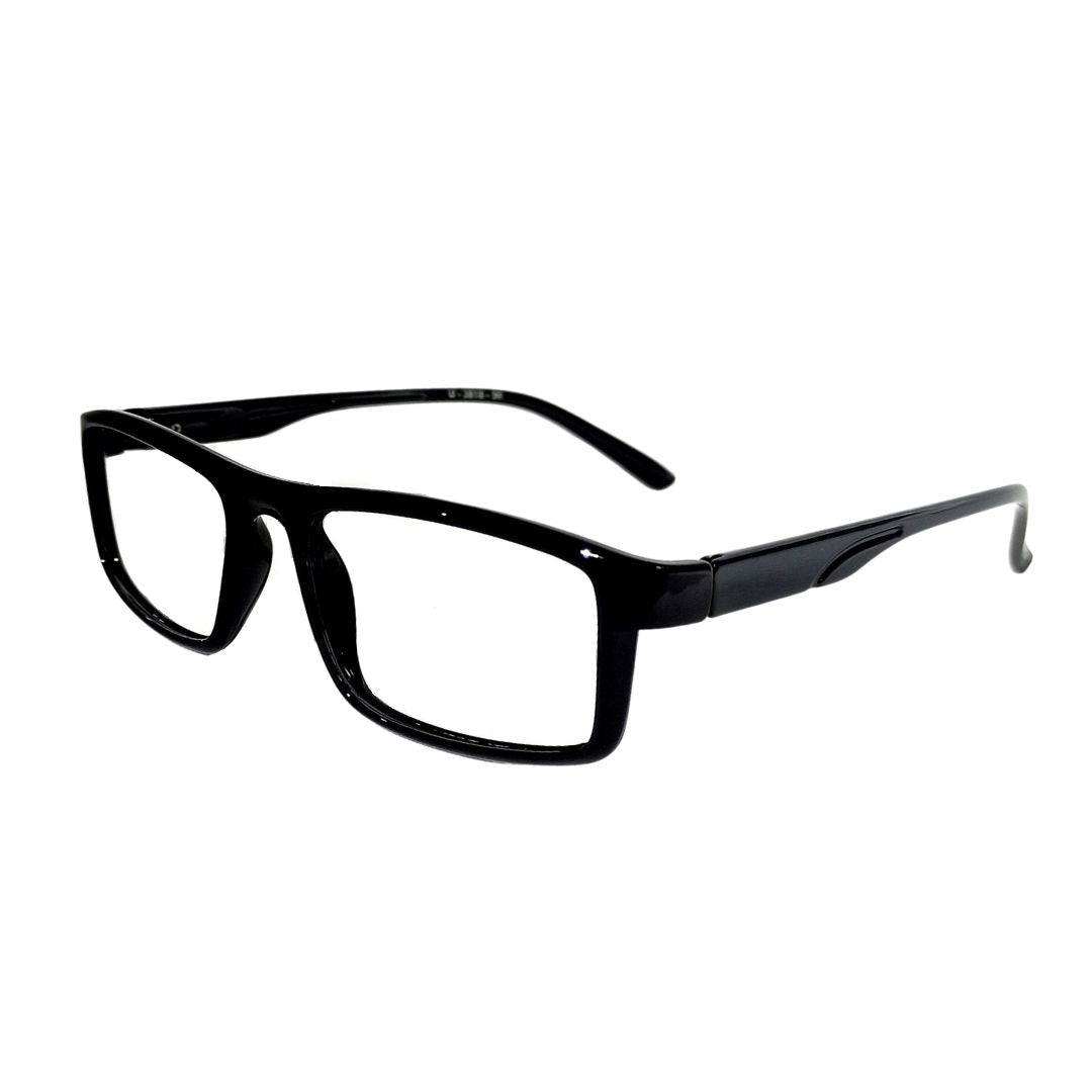 Jubleelens Rectangular Full Rim Black Frame For Unisex- U-3816