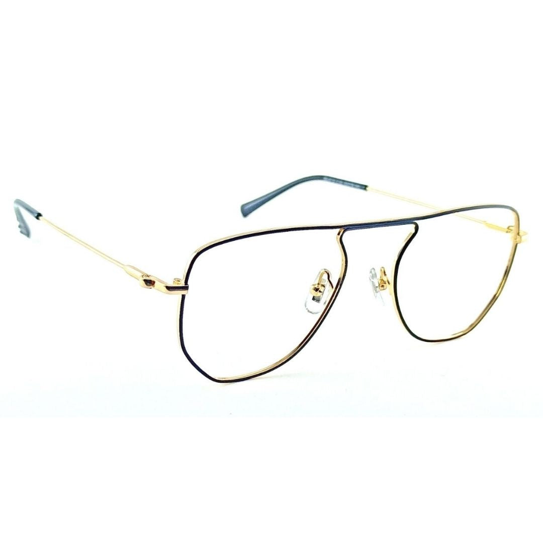 Metal Gold Square Full Rim Frame For Unisex
