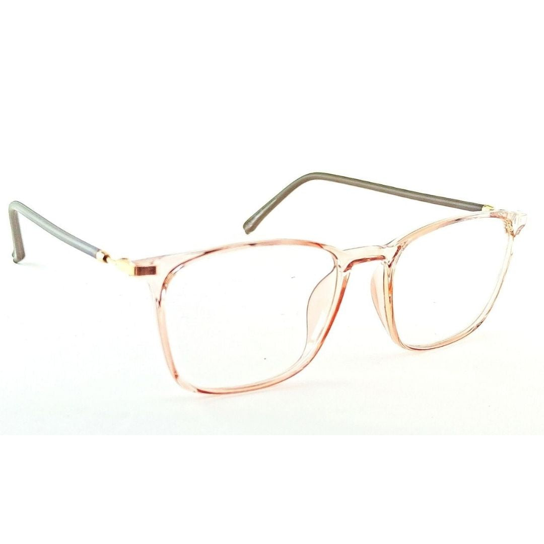 Square Transparent Pink Jubleelens® Frames Blue Blocker NO Power Spectacles with for Eye Protection
