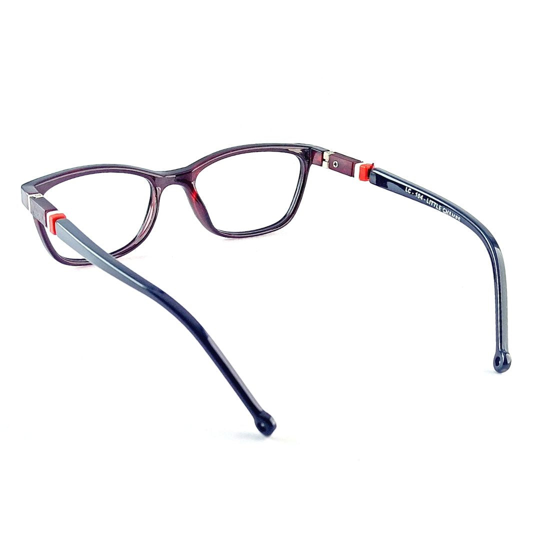 Dark Red Rectangular Jubleelens® Frame Kids- Little Champ