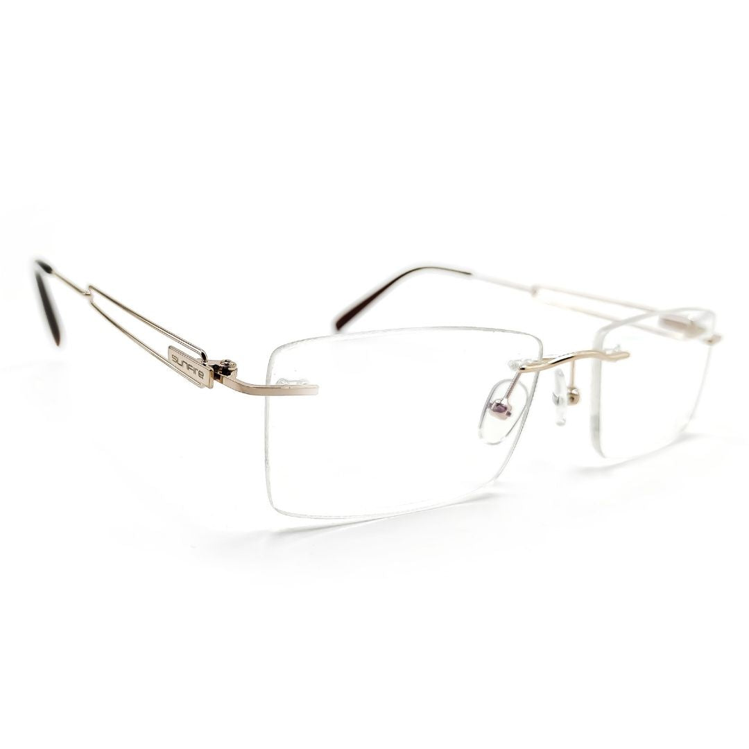 Golden Lightweight Eyeglasses Rimless Frame Like Sunfire-SFE004