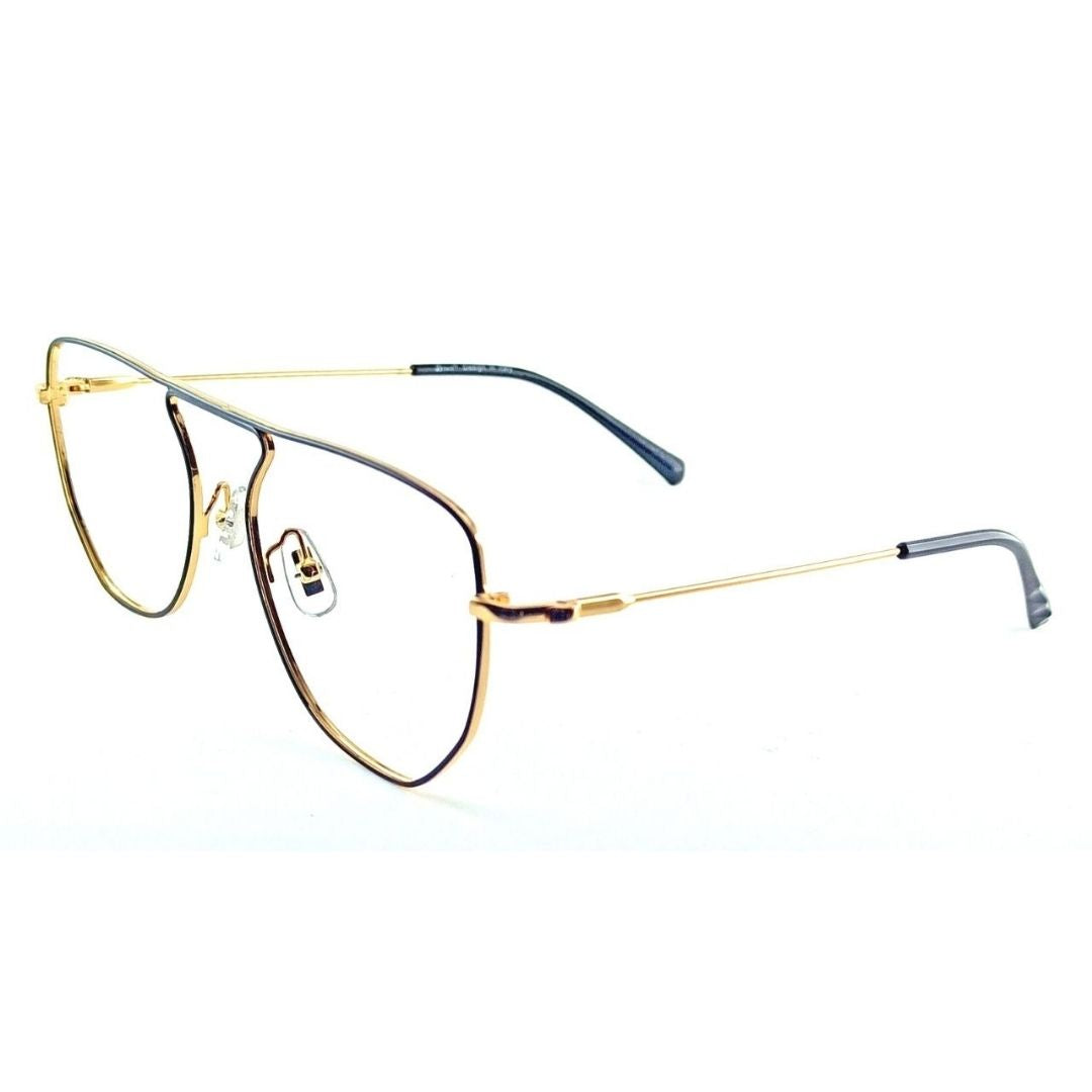 Metal Gold Square Full Rim Frame For Unisex