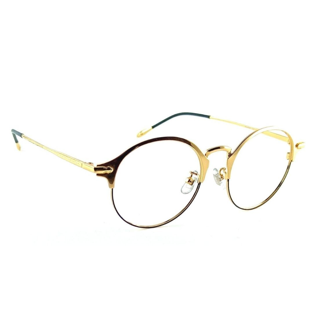 Metal Gold Round Full Rim Frame For Unisex