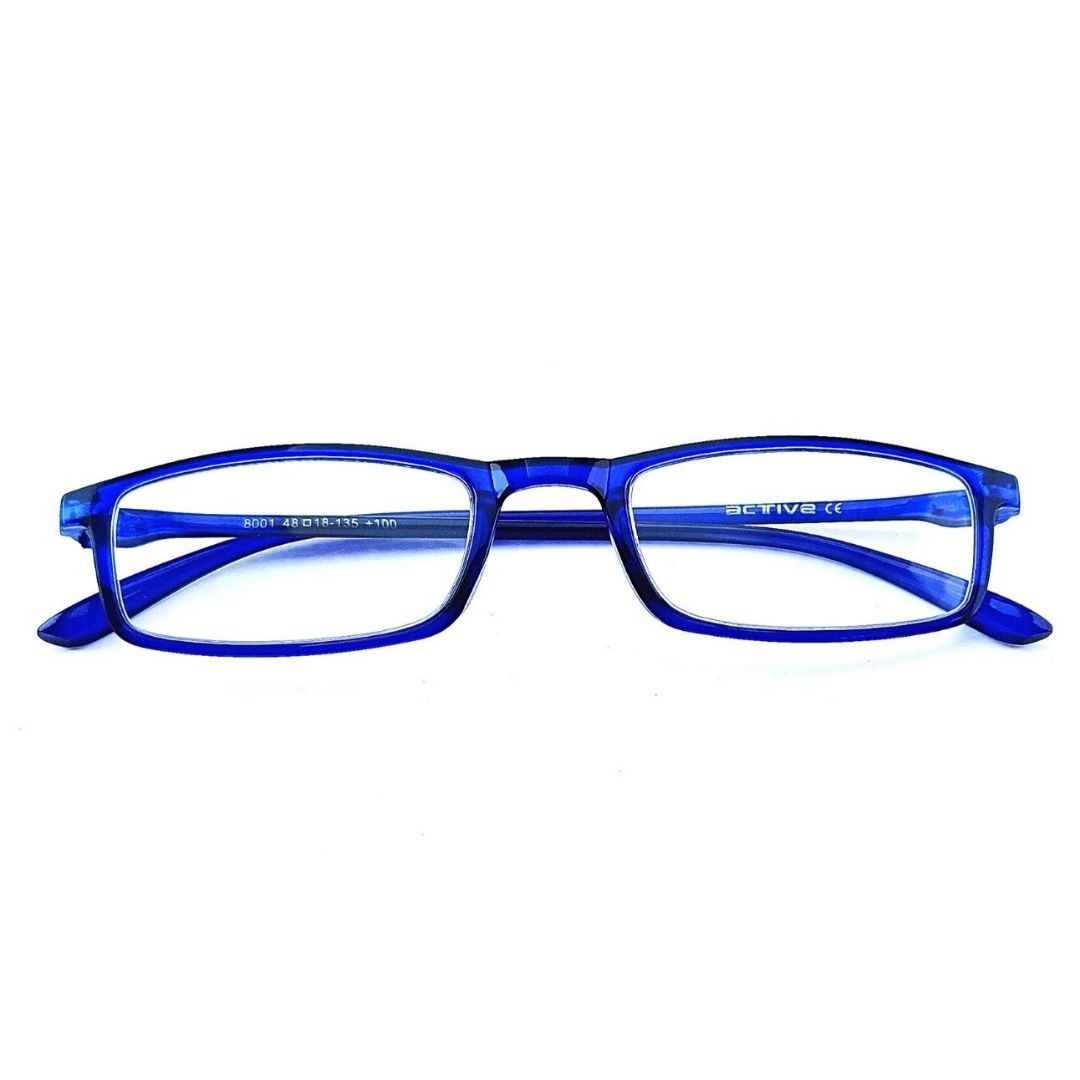 Jubleelens Blue Rectangle READERS Reading Eyeglasses (+1.00 to +3.00 Power)