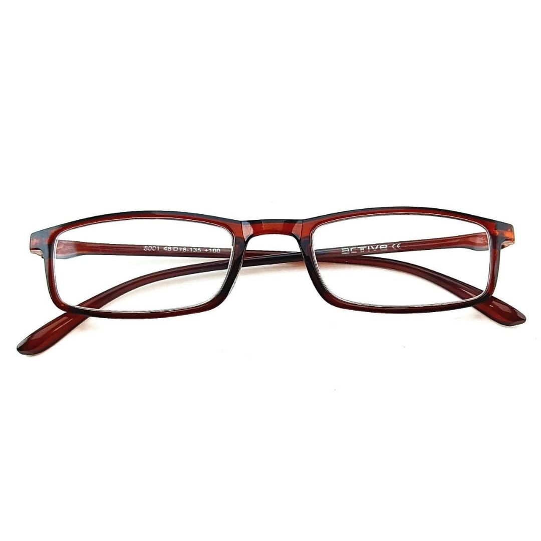 Jubleelens Brown Rectangle READERS Reading Eyeglasses (+1.00 to +3.00 Power)