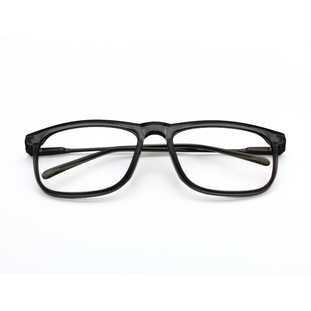 Dark Transparent Grey Color Rectangle Eyeglass Frames -Suitable for Unisex