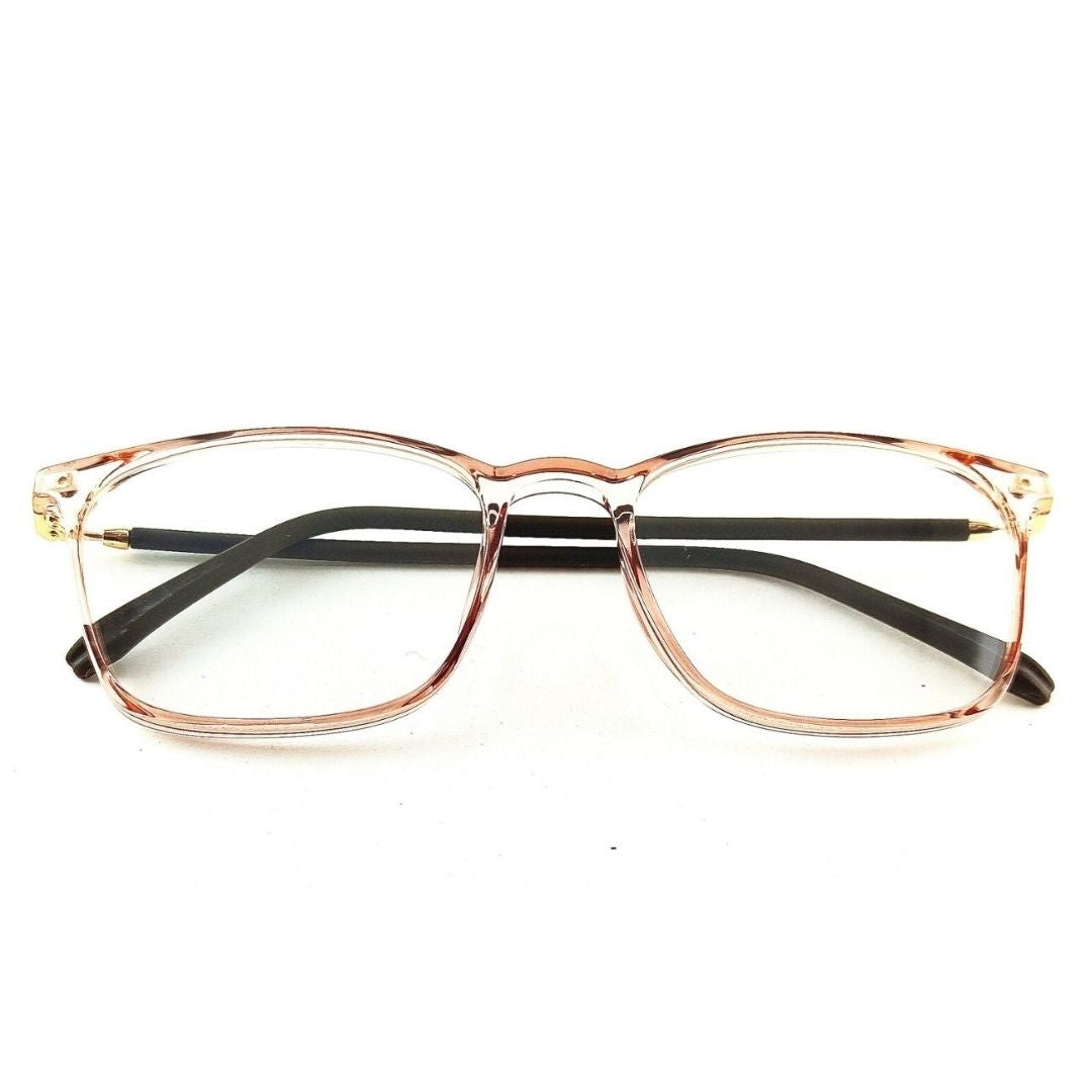 Square Transparent Pink Jubleelens® Frames Blue Blocker NO Power Spectacles with for Eye Protection