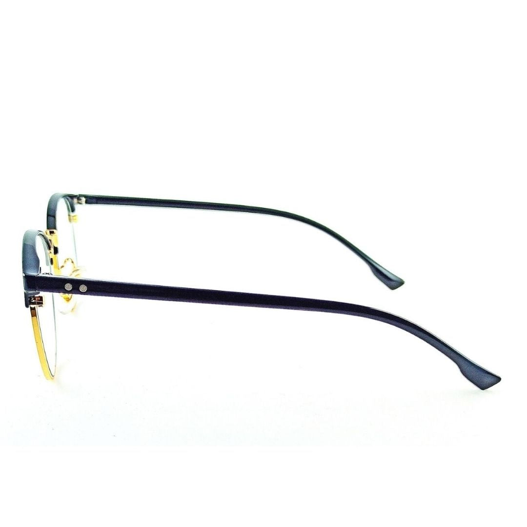 Gold Black Round Jubleelens® Frames Blue Blocker Zero Power Spectacles with for Eye Protection