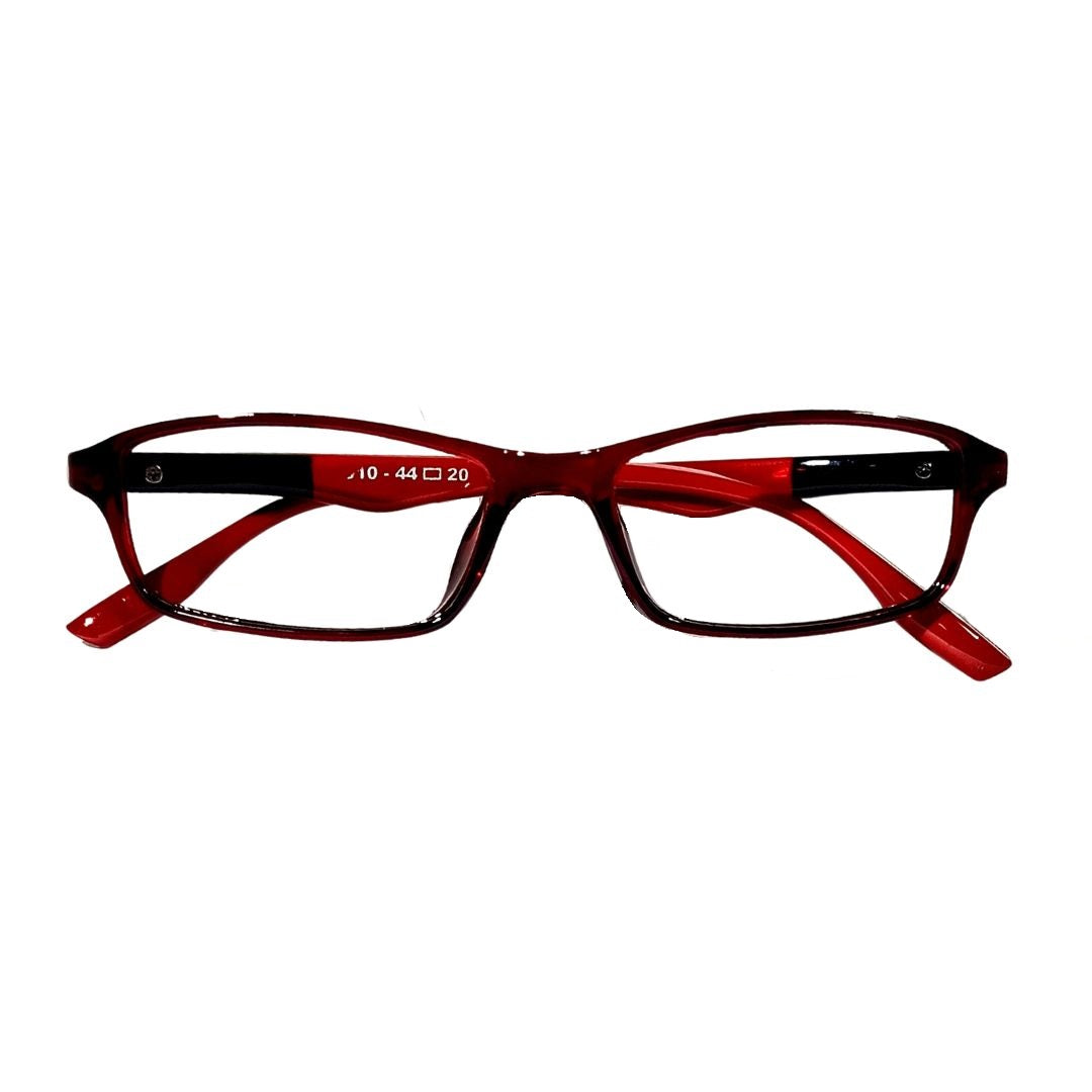 Red Rectangular Jubleelens® For Unisex Kids Frame- 910