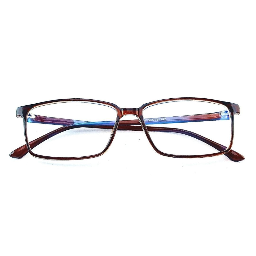 Rectangular Brown Jubleelens® Unisex Frame Frame with Anti Glare for Eye Protection