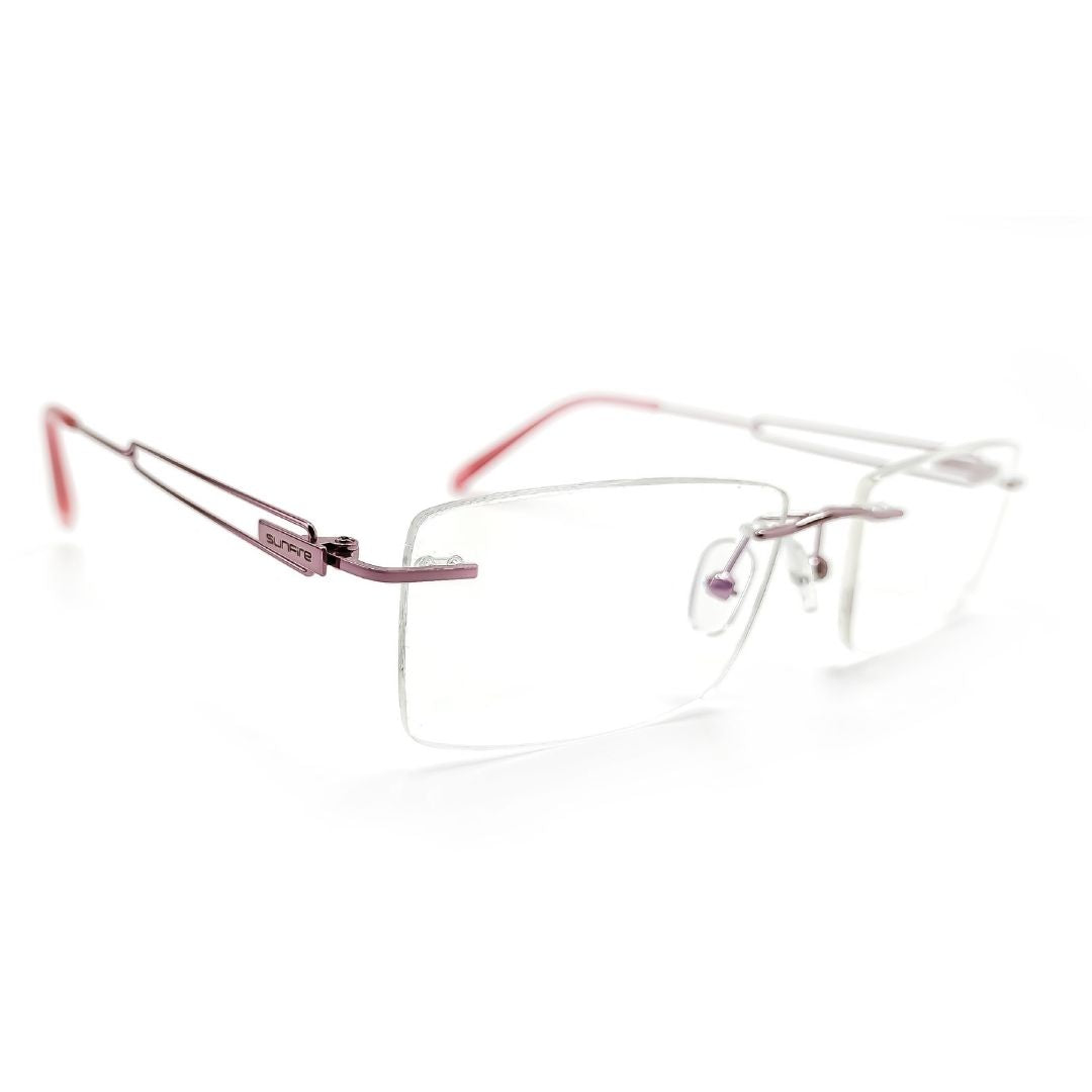 Jubleelens Unisex Blue Silver Rimless Frame Specs