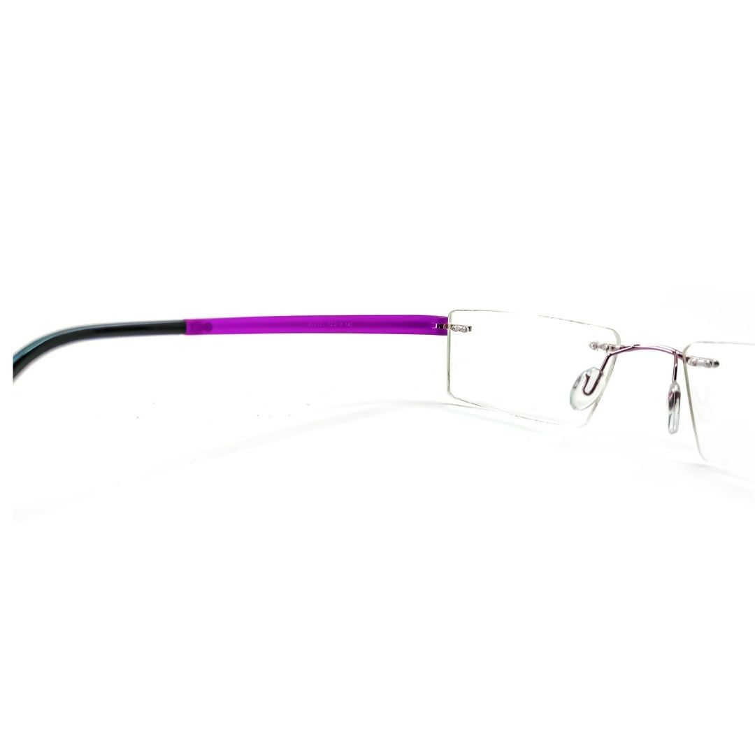 Jubleelens® Rectangular Purple Rimless Frame For Unisex