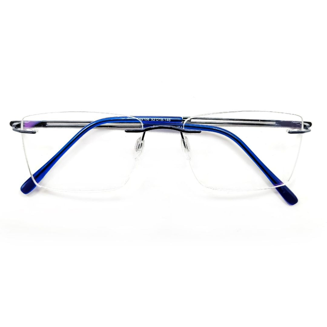 Jubleelens® Rimless Blue Rectangular Frame