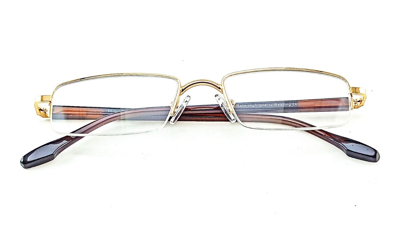 Jubleelens Supra Gold Rectangle READERS Reading Eyeglasses (+1.00 to +3.00 Power) - Jubleelens: Eyeglass