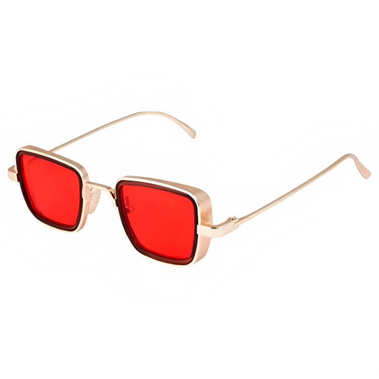 Jubleelens - Kabir Square Shade- Red Color Modern Look with UV Protection