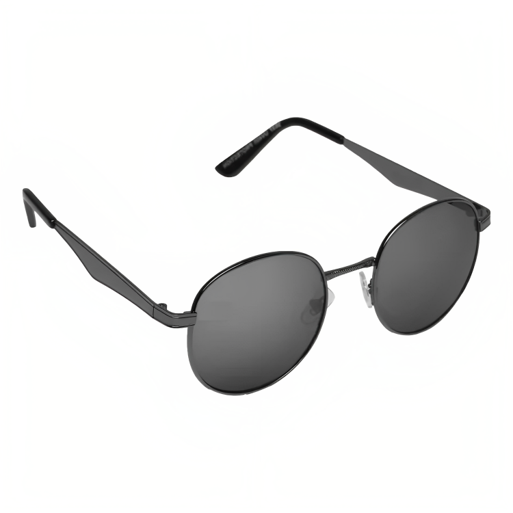 Jubleelens - Stylish Black Round UV400 Unisex Sunglass 2308