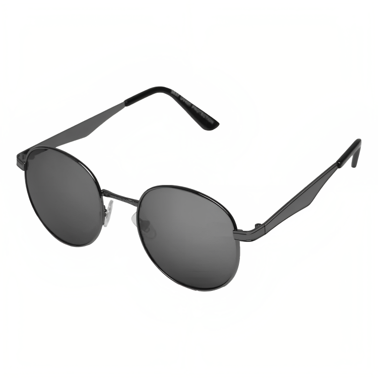 Jubleelens - Stylish Black Round UV400 Unisex Sunglass 2308