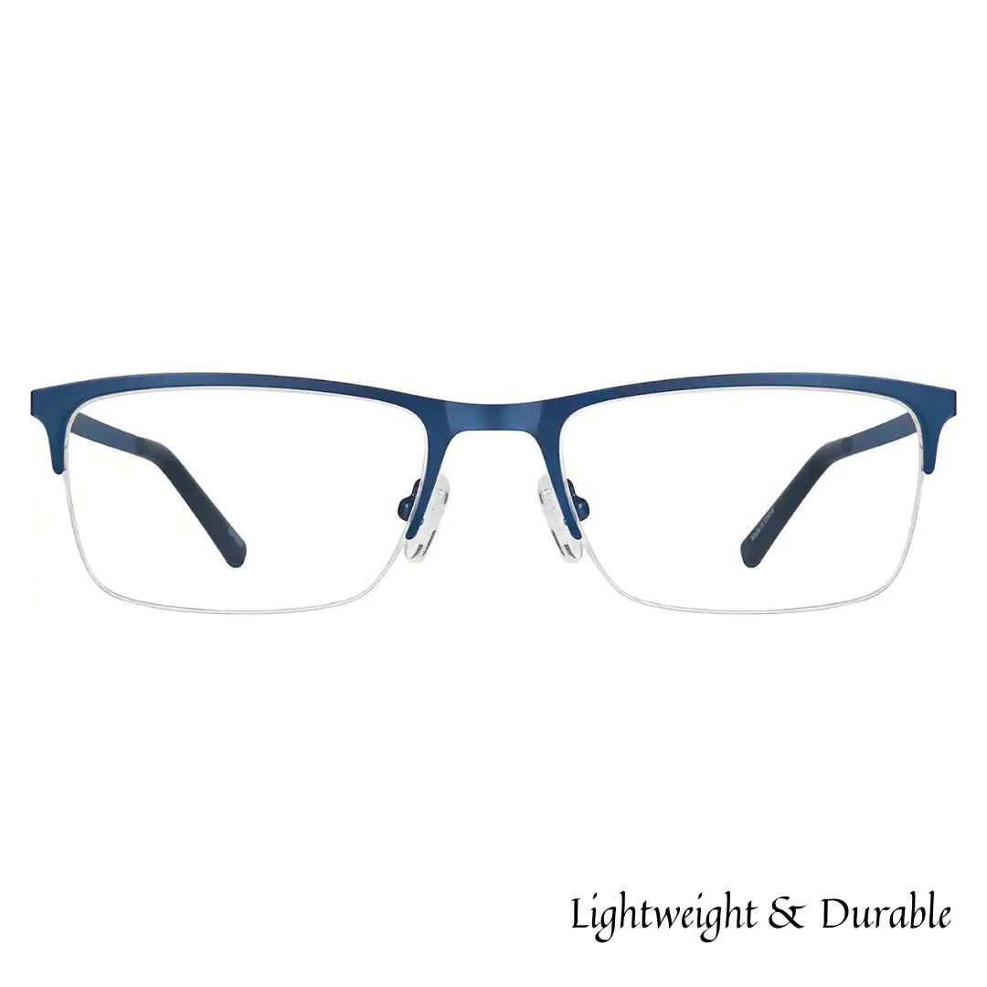 Supra frame Peacock eyeglass front side