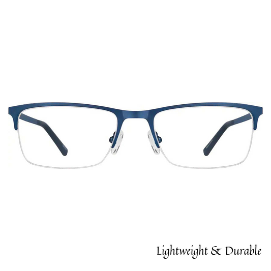 Supra frame Peacock eyeglass front side