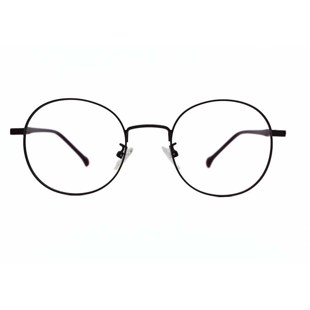 Jubleen's Frame Fancy Metal Round Eye Glass 5871 Round Matt Dark Maroon - Glossy Maroon TR Protect Your Eyes in Style with These Metal Round Frames