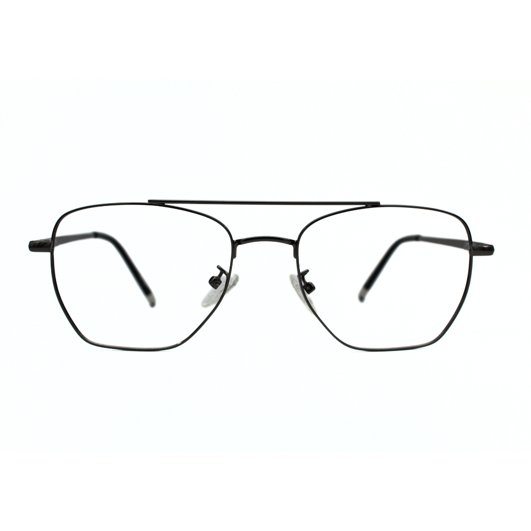 Jubleelens Metal Square5837 Square Gunmetal - Gunmetal Black Eyeglasses Elevate Your Look with Bold Sophistication