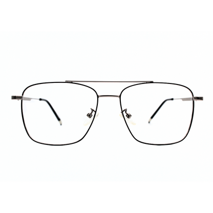 Jubleelens Metal Square5838 Square Black Silver Black Eyeglasses Elevate Your Look with Sophisticated Style