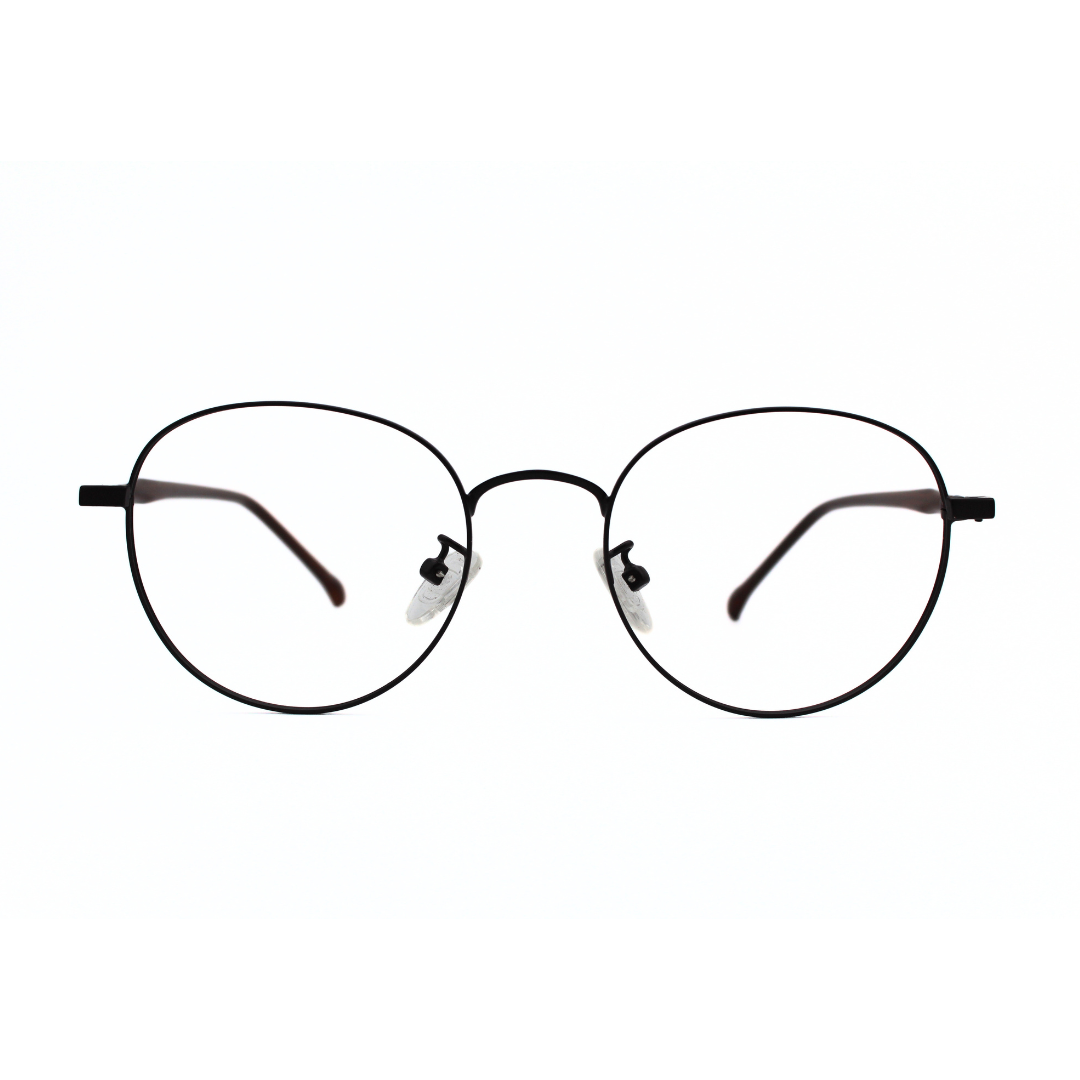 Jubleelens Frame Metal Round5872 Round Matt Brown Eye Glass - Glossy Brown The Perfect Accessory for Any Occasion