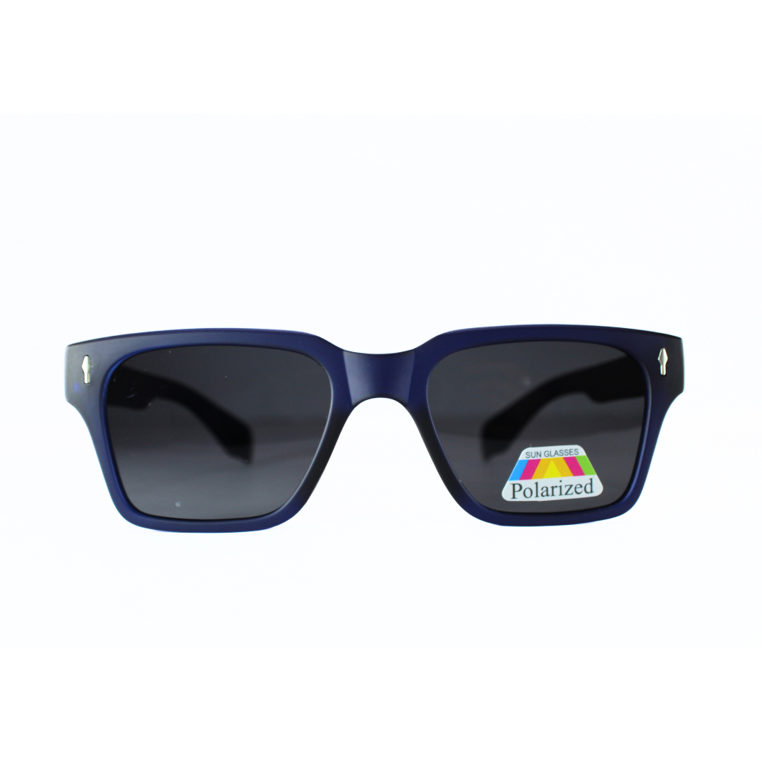 Jubleelens Rectangle Matt Blue Sunglasses - Black PolarizedA Bold and Stylish Pair with Superior Sun Protection