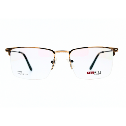 Jubleen's Frame 8983 Supra Golden Eye Glass - Golden Elevate Your Look with These Gold and Brown Frames