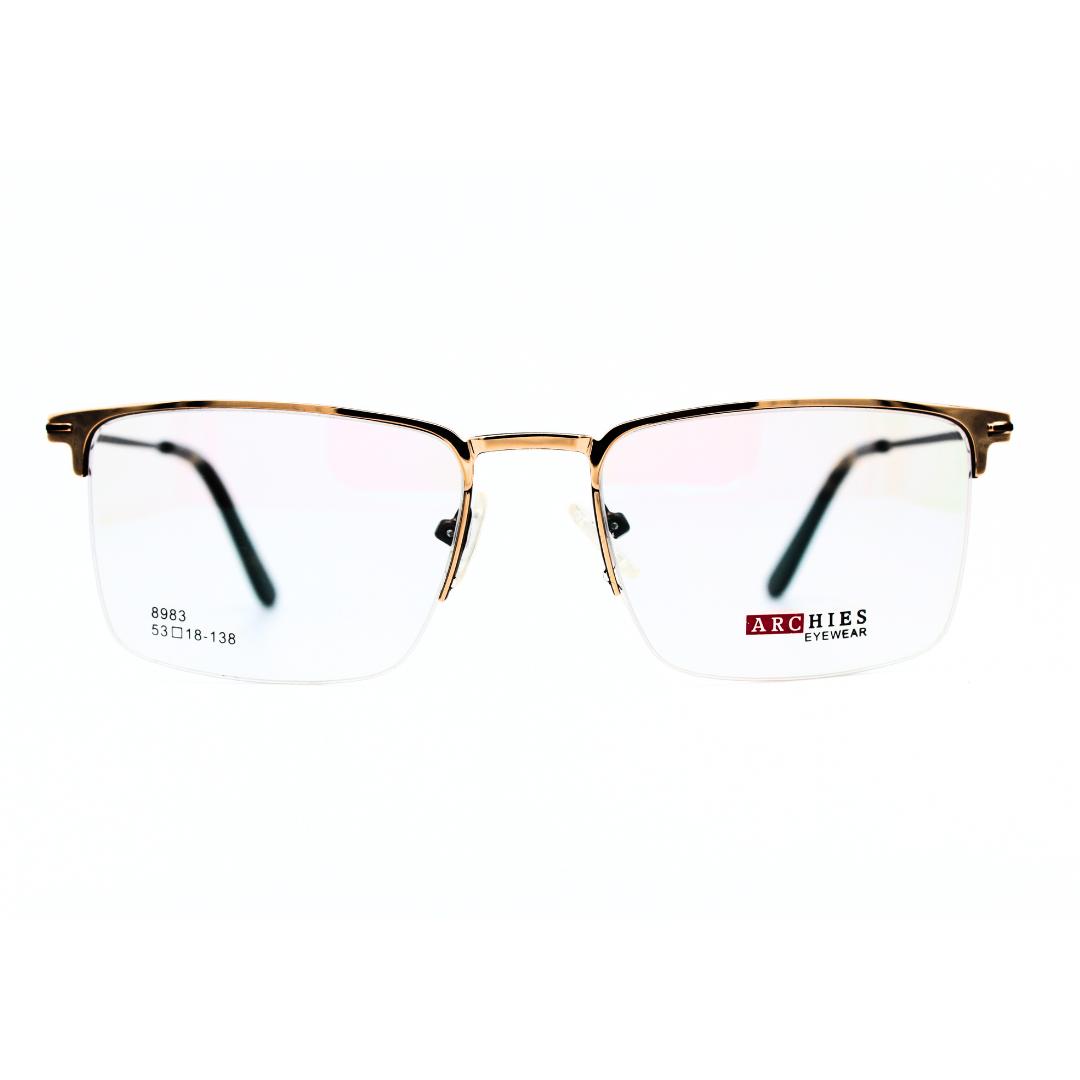 Jubleen's Frame 8983 Supra Golden Eye Glass - Brown Elevate Your Look with These Gold and Brown Frames