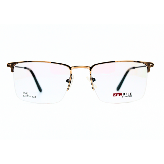 Jubleen's Frame 8983 Supra Golden Eye Glass - Brown Elevate Your Look with These Gold and Brown Frames