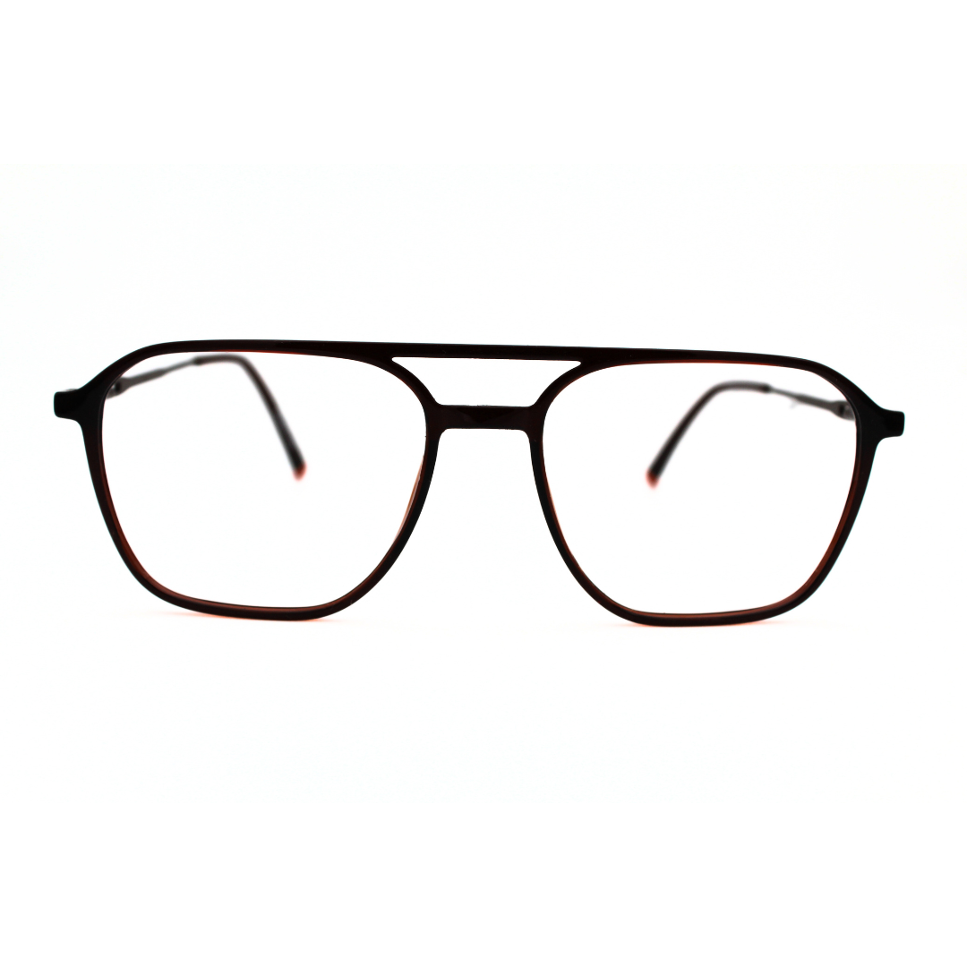 Jubleelens Stylish Aviator Eyeglasses - Glossy Brown 220806