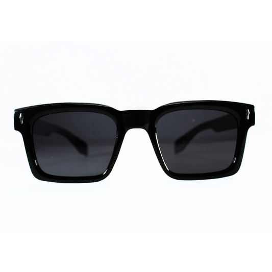 Jubleelens Rectangle Glossy Black Sunglasses - Black Polarized Make a Statement with These Classic and Stylish Shades