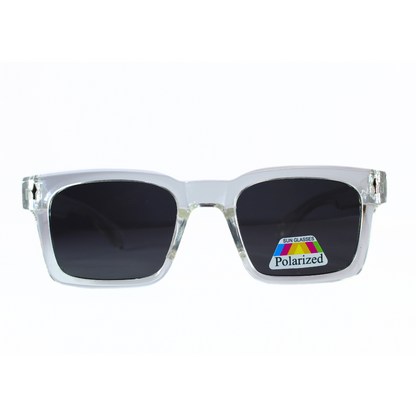 Jubleelens Rectangle Translucent White Sunglasses - Black Polarized Make a Statement with These Unique and Eye-Catching Shades in a Translucent White Finish, with Superior Sun Protection