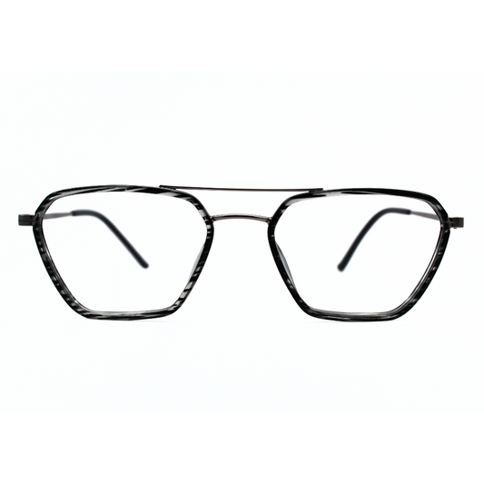 Jubleen's Frame Metal Triangle Eye Glass 23005 Triangle Tortoise Black Grey - Gunmetal Grey See the World in a New Light with These Unique Frames