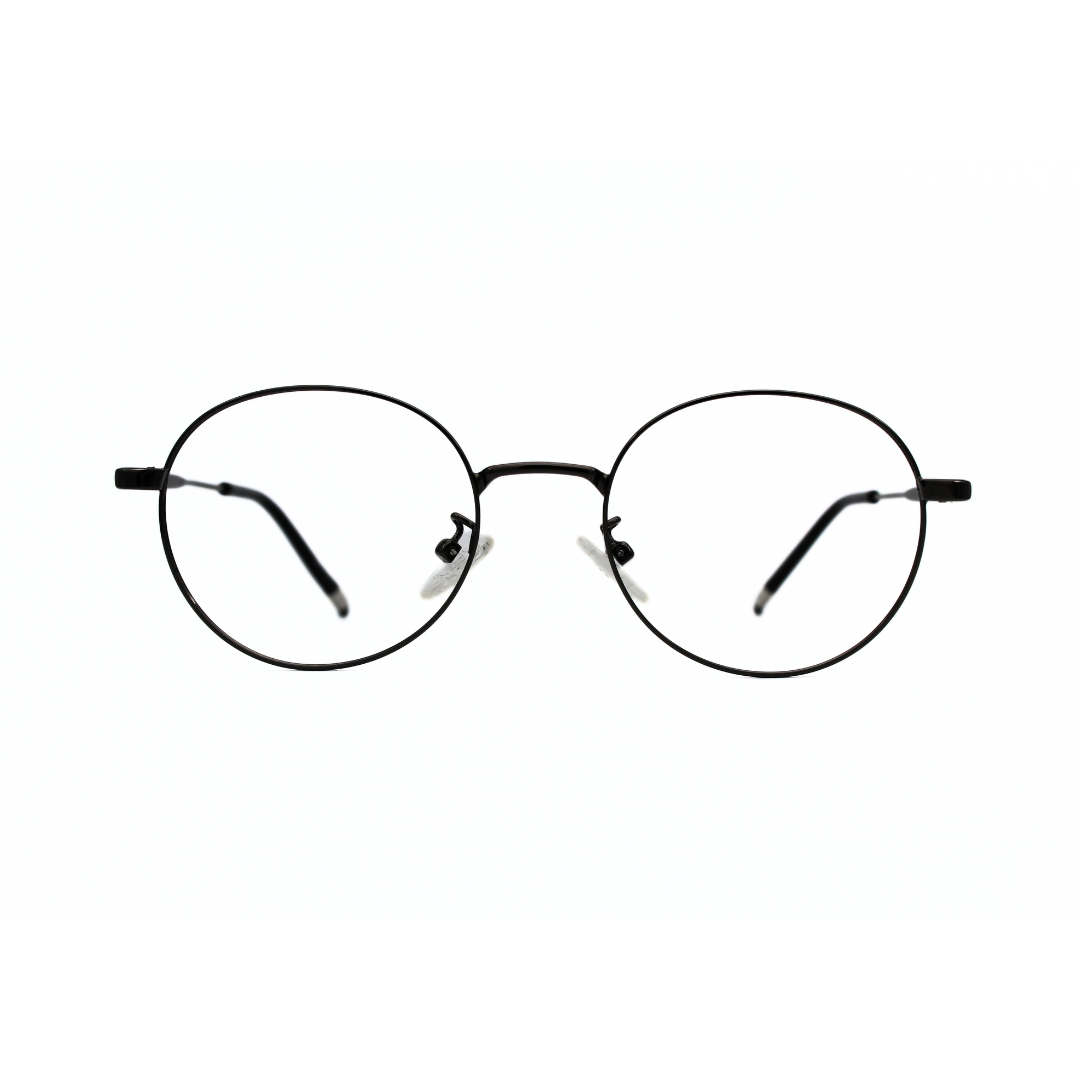 Jubleen's Frame Fancy Metal Round Eye Glass 5831 Round Gunmetal - Gunmetal Black Elevate Your Look with These Stylish Round Frames