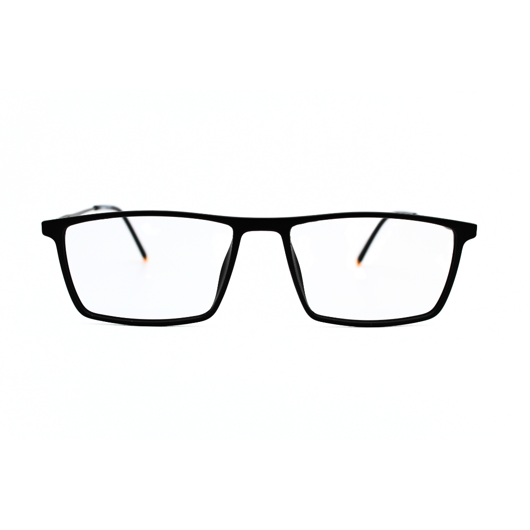 Jubleelens Minimalist Rectangular Eyeglasses - Matt Black 220803