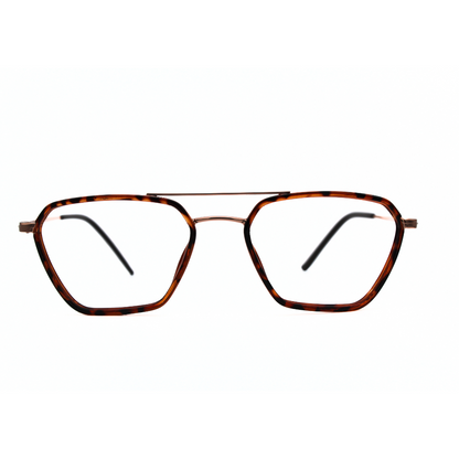 Jubleelens Metal Triangle Tortoise Brown Gold Eyeglasses Elevate Your Style