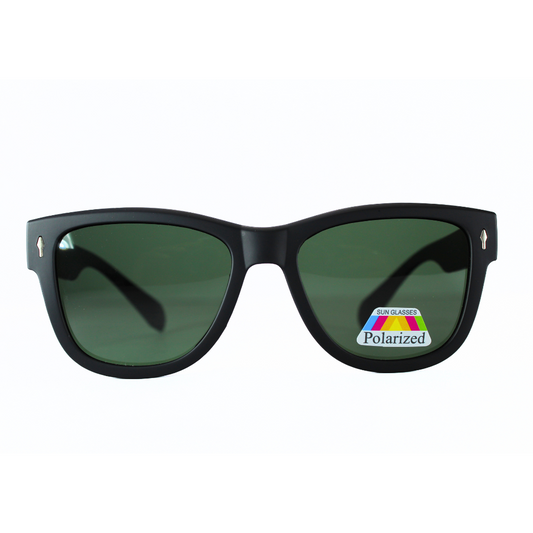 Jubleelens Large Wayfarer Matte Black - Green Polarized 2 Sunglasses: Make a Statement with These Timeless and Stylish Shades